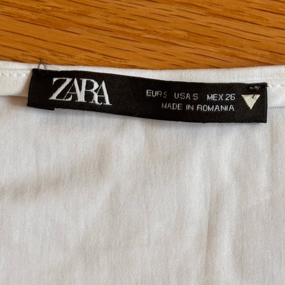 Zara Woman Cut Out Poplin Summer Mini Dress White Sundress Size Small - Picture 5 of 10